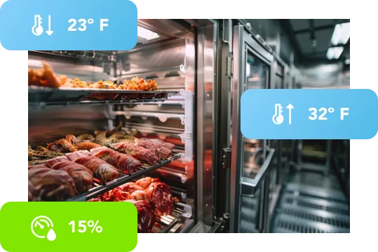 Chef checking food temperature on a tablet